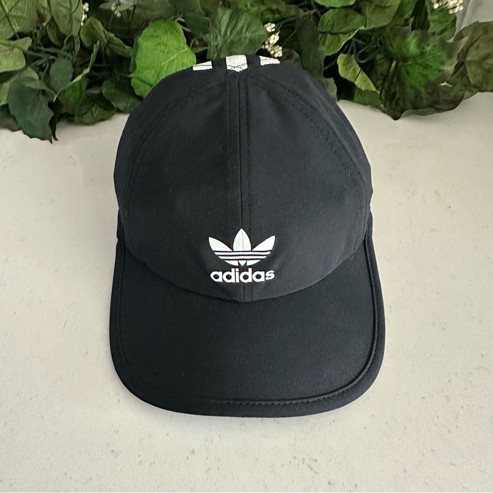 Adidas Black Baseball Cap Recycled Polyester Spandex Blend Made In Vietnam